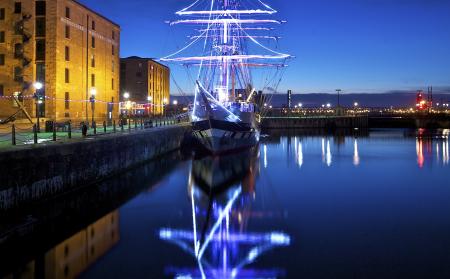 Albert Dock Liverpool festive lights
