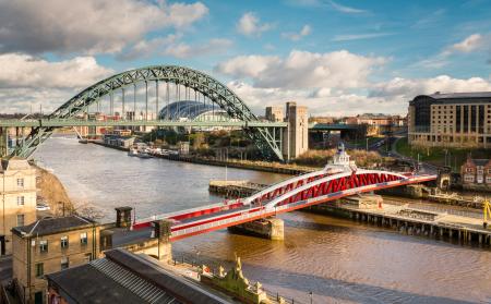 Tyne and Swing Bridges from above