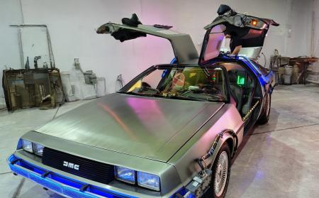 A Delorean car