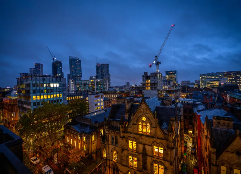 manchester at night